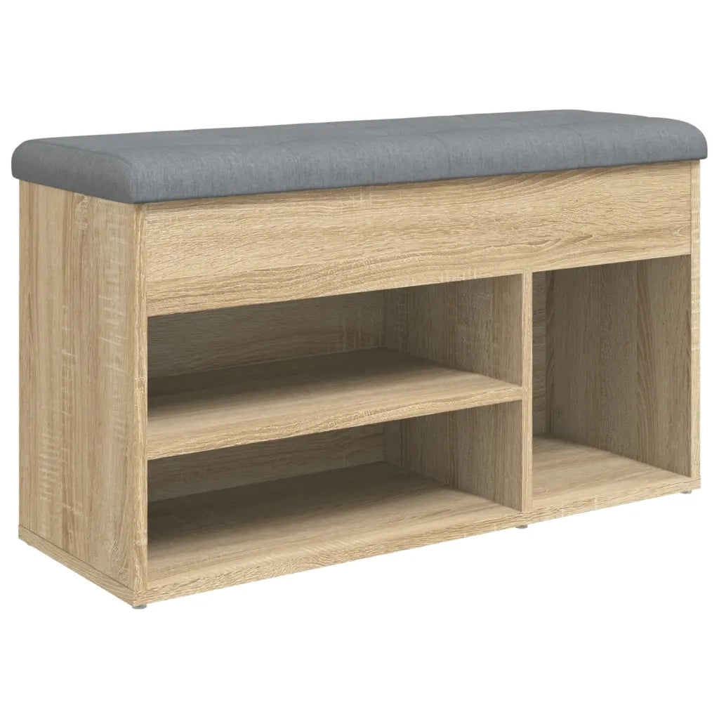 Panca Porta Scarpe-Sgabello-Panca Scarpiera Rovere Sonoma 82x32x45,5cm Legno Multistrato