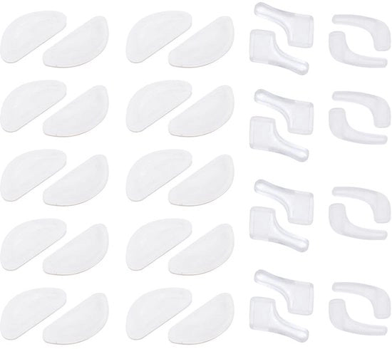 Pads per Occhiali in Silicone - Autoadesivi - Antiscivolo - Pads per Occhiali - Forma a D - Comodi - Adattamento Perfetto - Pads per Occhiali