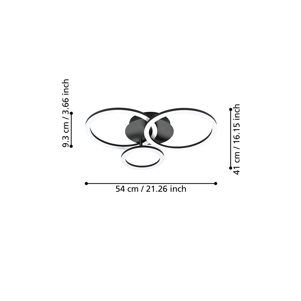Plafoniera Moderna Parrapos-Z Led Acciaio Nero Grande