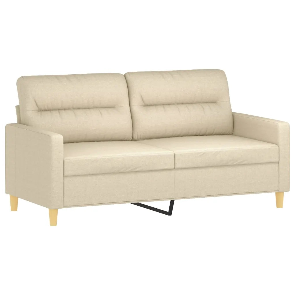 Set Divani 3 pz con Cuscini Crema in Tessuto