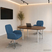 Sedie da scrivania girevoli 2 pz 54 x 58 x 90 cm Blu Tessuto 3428302