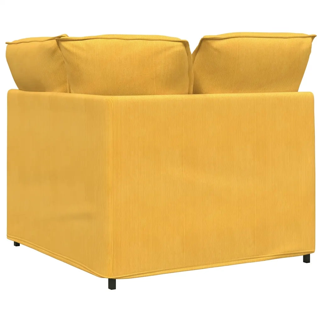 vidaXL Modulo Angolare Divano Modulare con Cuscini Giallo Chiaro 100cm