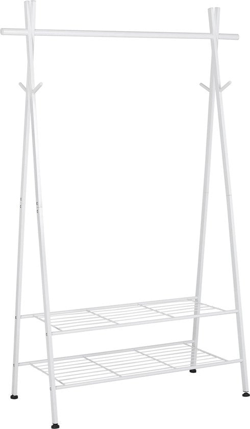 Cassa d'abbigliamento con ripiano per scarpe - Bianco - 106x44x161 cm