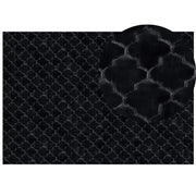 Tappeto in pelle sintetica di coniglio nera 160 x 230 cm motivo a rete soggiorno camera da letto