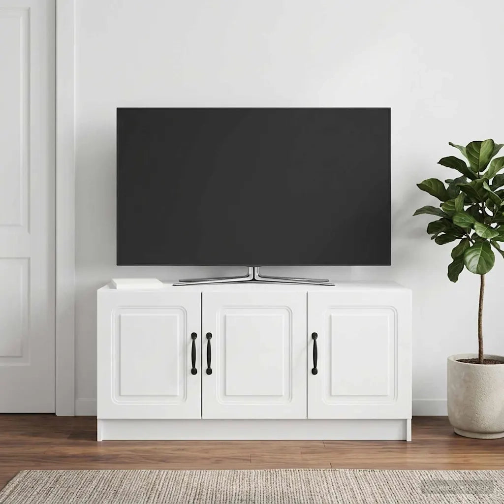 Mobile TV Bianco Lucido 99 x 34,5 x 47 cm Legno ingegnerizzato 895869