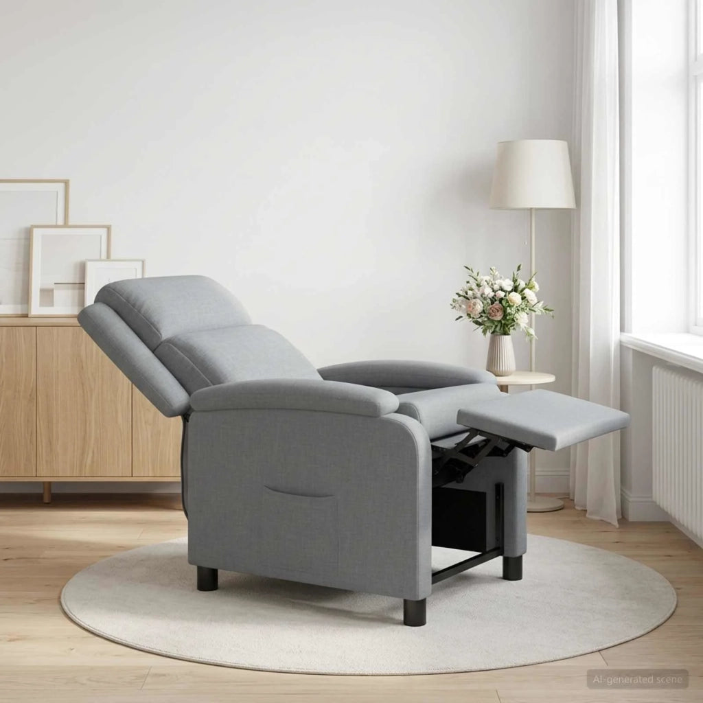 Divano Sedia-Poltrona reclinabile Grigio Chiaro Tessuto 258670