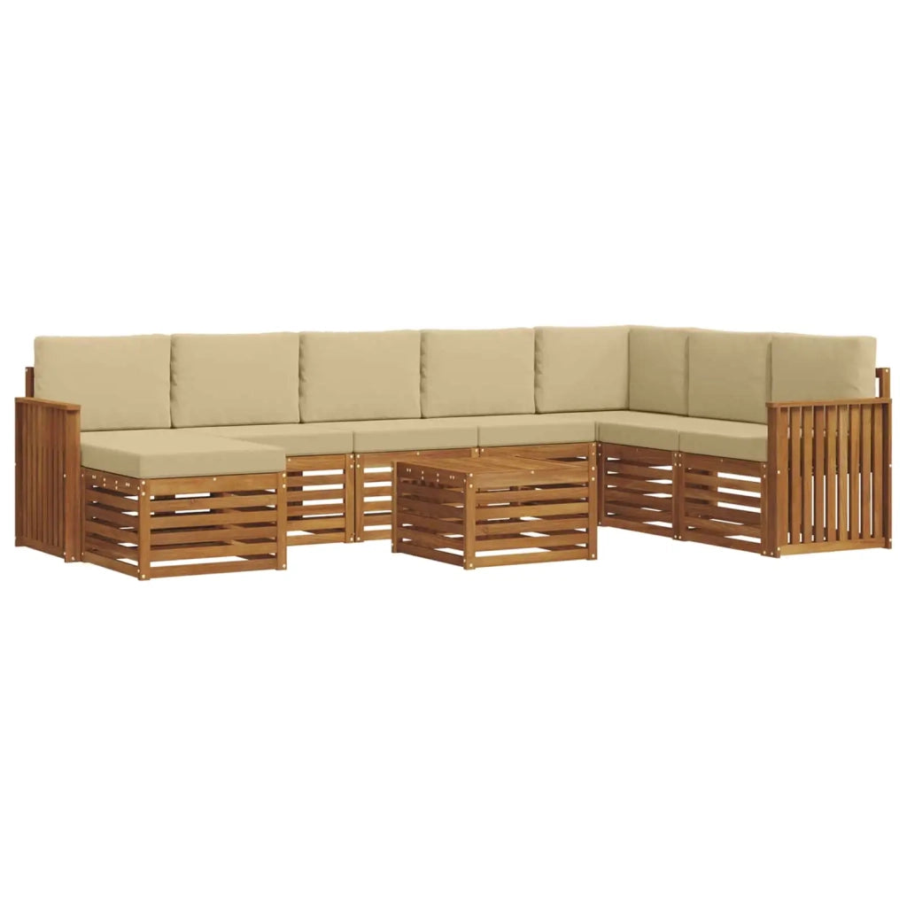 Set divano sezionale con cuscino 9 pcs Naturale e Beige 3375328