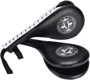 Pads di Kick per Taekwondo e Karate Bicolori - Supporto in Pelle PU - 2 pezzi - 38x18x5 cm - Migliora Velocità/Precisione