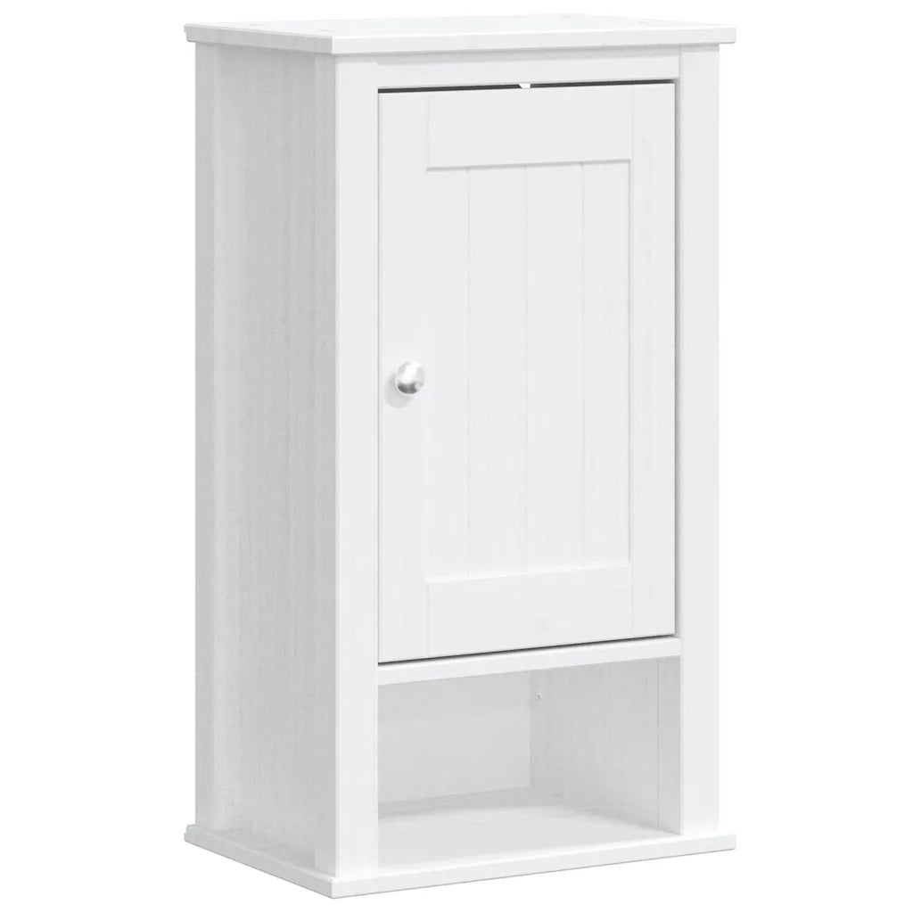 Mobile da Bagno a Muro BERG Bianco 40x27x71,5 cm Massello Pino 358548