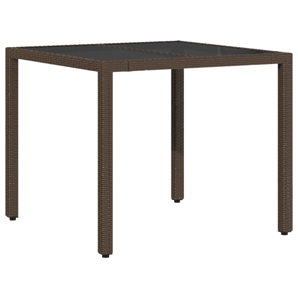 Set da Pranzo da Giardino 3 Pezzi con Cuscini Marrone in Polyrattan