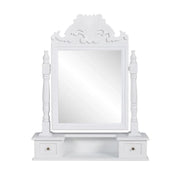 Toeletta con specchio girevole 60 x 12,5 x 74 cm rettangolare MDF bianco 02_0006408