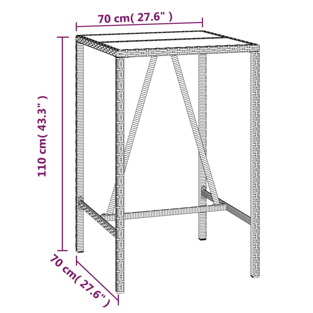 Set Bar da Giardino 5 pz con Cuscini in Polyrattan Nero 3200662