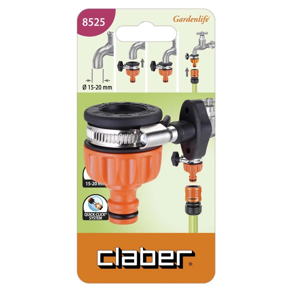 PRESA A RUBINETTO + FASCETTA CLABER - MM 15 - 20 SELF 8525- 2 pezzi