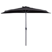 Ombrellone semicircolare da giardino Parasole in acciaio nero da 2,7 m Ombrellone da balcone moderno da patio