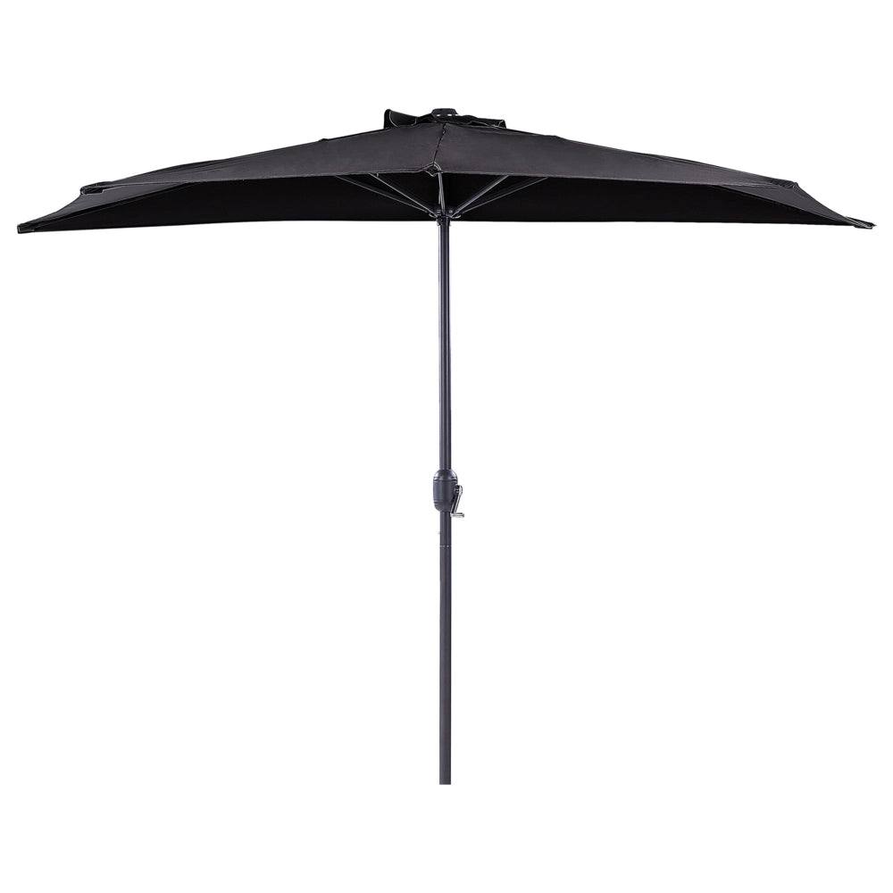 Ombrellone semicircolare da giardino Parasole in acciaio nero da 2,7 m Ombrellone da balcone moderno da patio