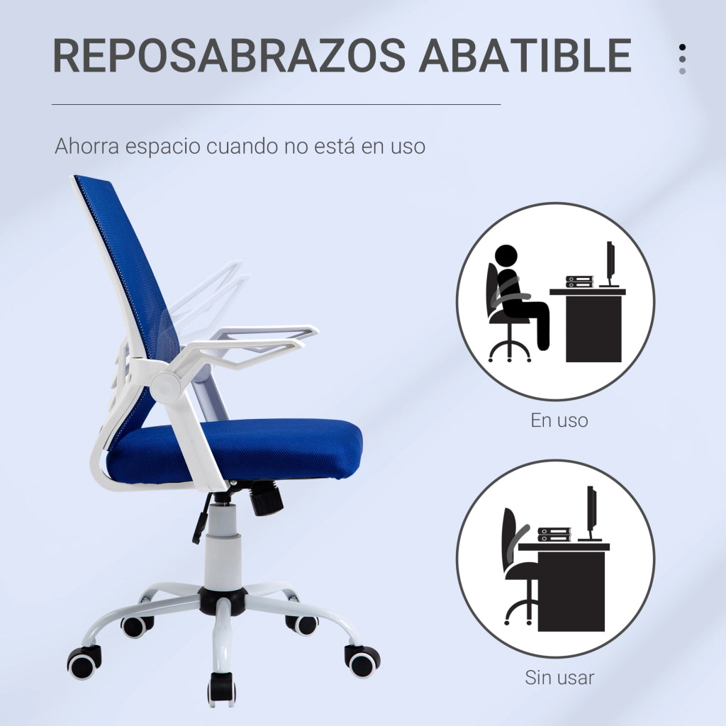 Sedia da Ufficio Ergonomic ¨C zephmum ¨C Blu, Schienale Regolabile, Braccioli Abbatibili, 62.5x55x94-104cm