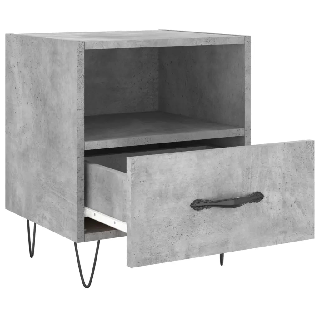 Comodini 2 pz-Set di 2 Tavolino da notte Grigio Cemento 40x35x47,5 cm in Legno Multistrato 324061