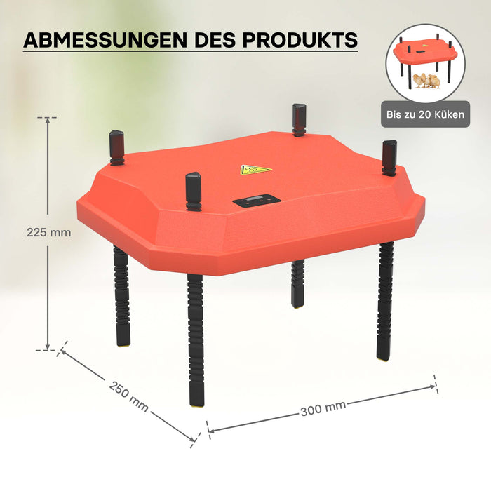 Fudajo Chioccia artificiale 25x30cm 20W Piastra termica per 15-20 pulcini, temperatura regolabile