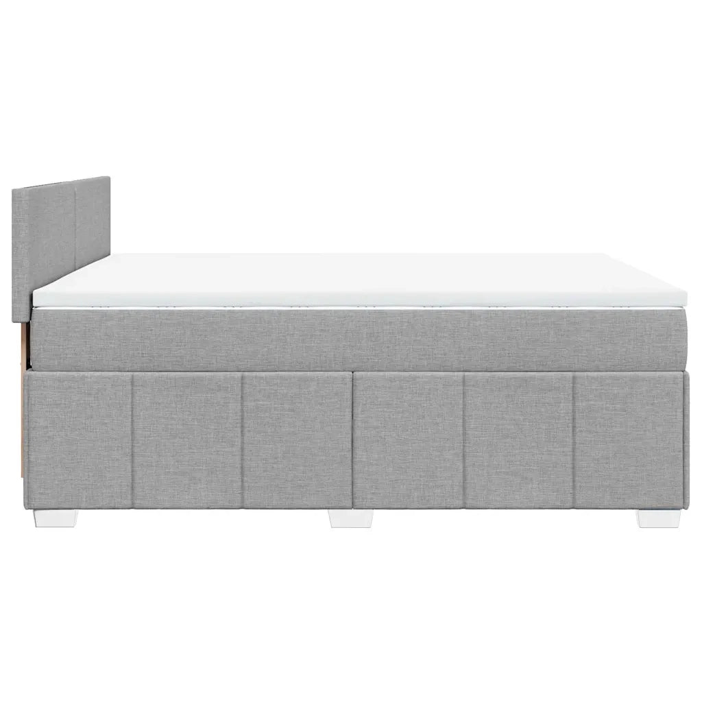Giroletto a Molle con Materasso Grigio Chiaro 140x200cm Tessuto
