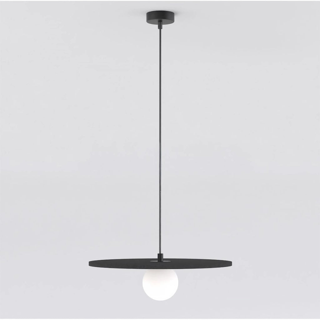 Lampada a sospensione CALMA in feltro nero opaco