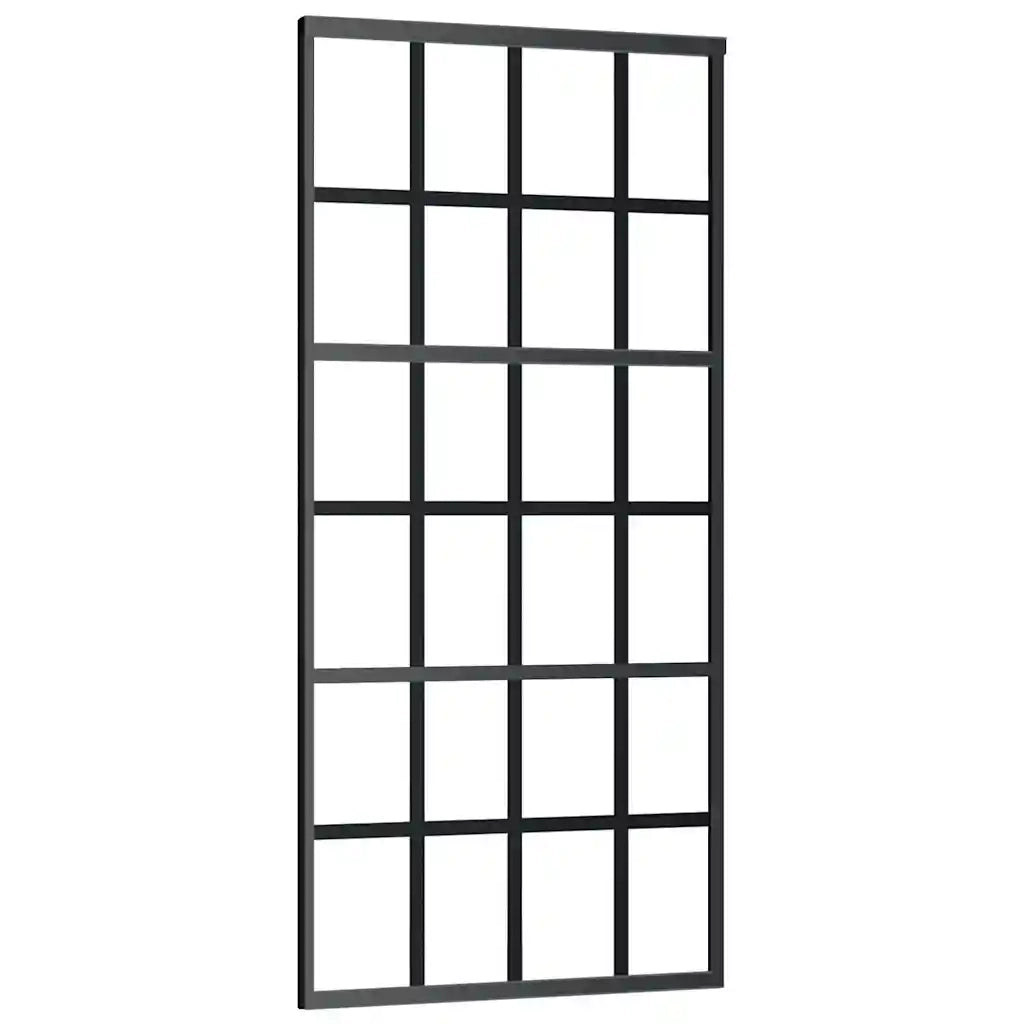 Porta Scorrevole con Ferramenta Nera 90x205 cm in Vetro ESG 3375794