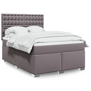 vidaXL Giroletto a Molle con Materasso Grigio 160x200 cm in Similpelle