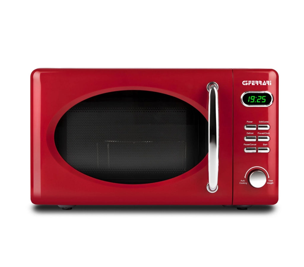 G3 ferrari g10155 microonde vintage combinato digitale "sapormio vintage", 1150w, 20 litri, 8 programmi, rosso