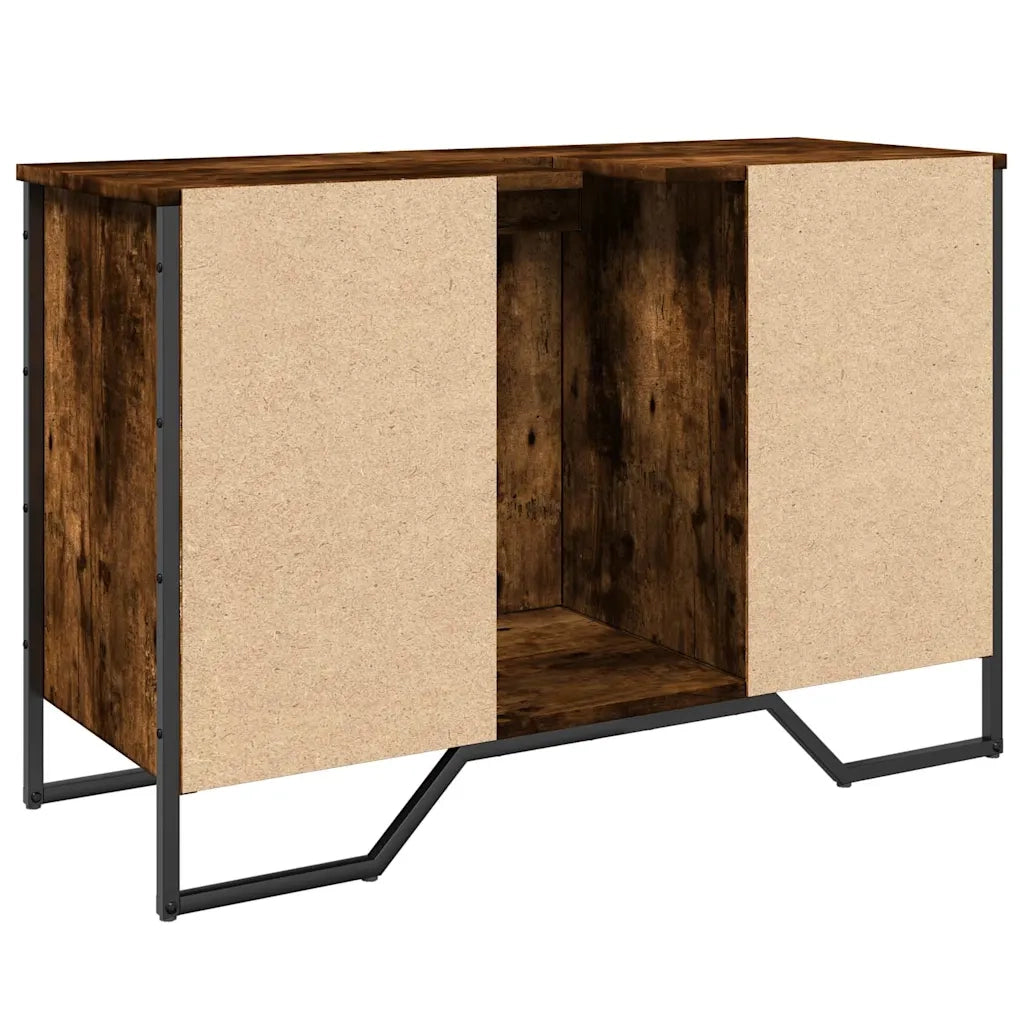 Mobile Lavabo Bagno-Armadietto da bagno Rovere Fumo 91x35x60 cm in Truciolato