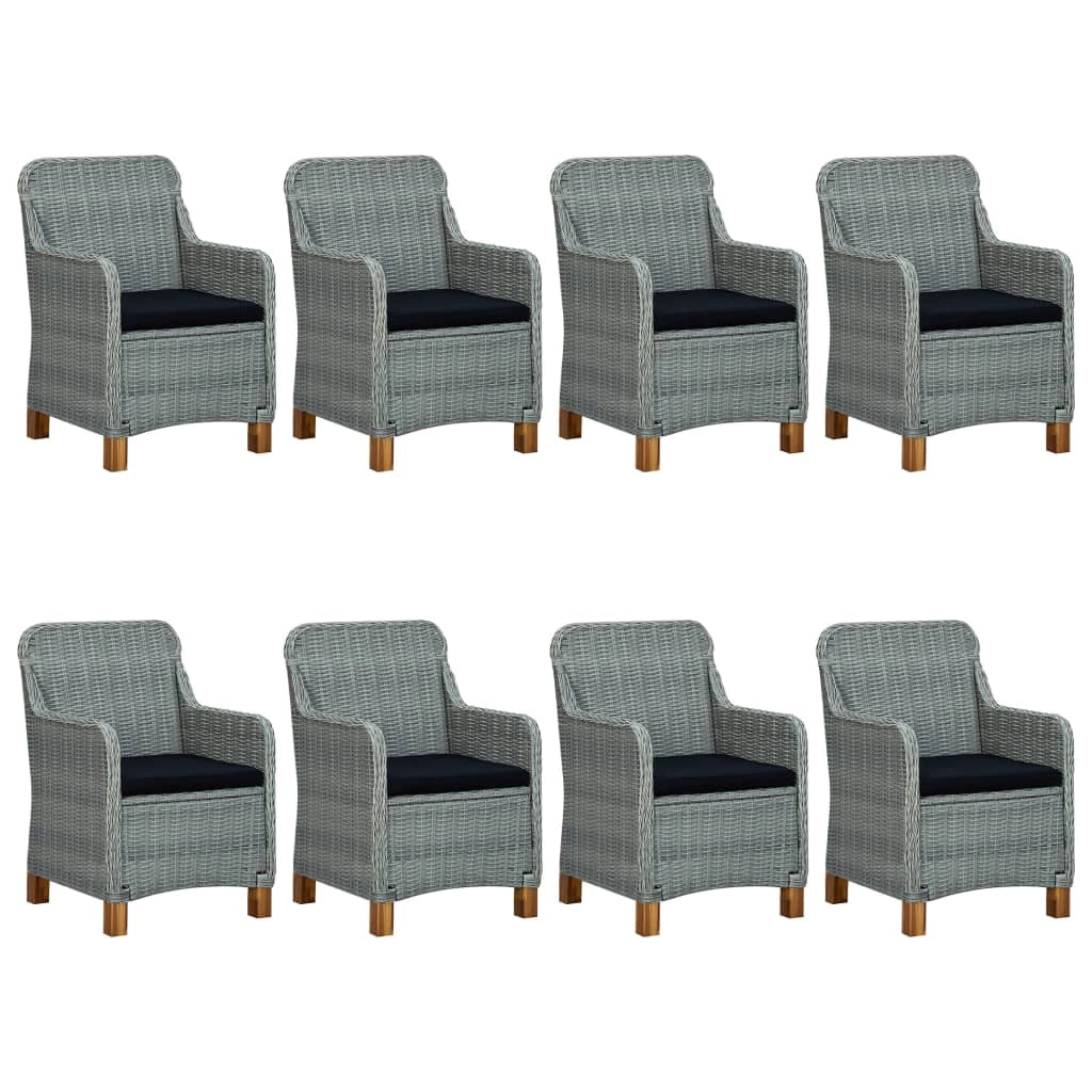 Set da pranzo da 9 pezzi con cuscini resina intrecciata grigio chiaro 02_0014640