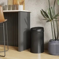 Bidone della Spazzatura da Cucina Automatico 30 L Sensore Infrarossi Chiusura Automatica Antimacchie Acciaio Inox, 32x30.5x51 cm, Nero