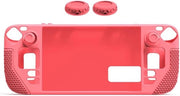 Copricapo in silicone per console da gioco, compatibile con Steam Deck, con 2 copricapacitor, resistente ai graffi, antiscivolo, protezione completa, copricapo portatile (rosa)