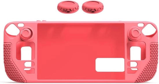 Copricapo in silicone per console da gioco, compatibile con Steam Deck, con 2 copricapacitor, resistente ai graffi, antiscivolo, protezione completa, copricapo portatile (rosa)
