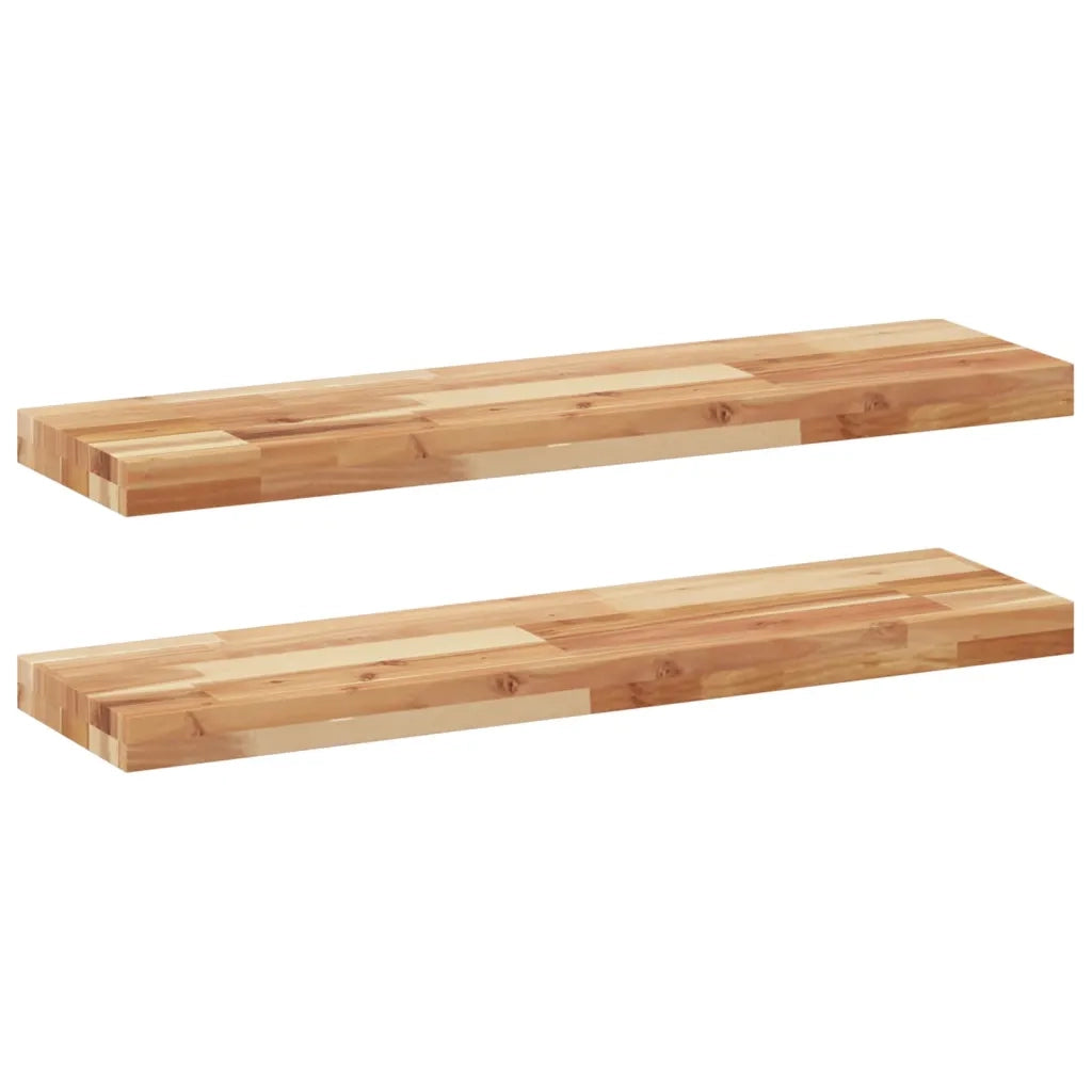 vidaXL Mensole da Parete 2 pz 100x20x4 cm Legno Acacia Rifinito a Olio