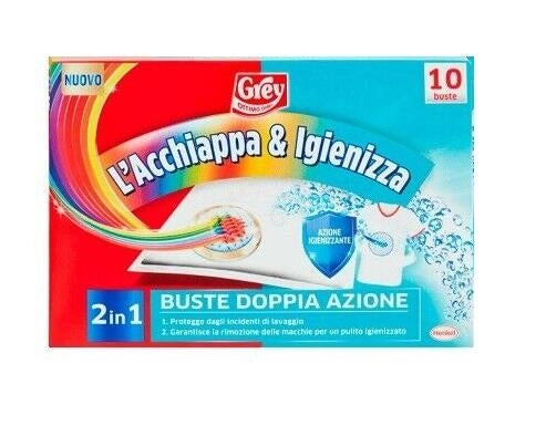 ADDITIVO GREY L'ACCHIAPPA & IGIENIZZA 2IN1CONFEZIONE DA 10 BUSTE A DOPPIA AZIONE
