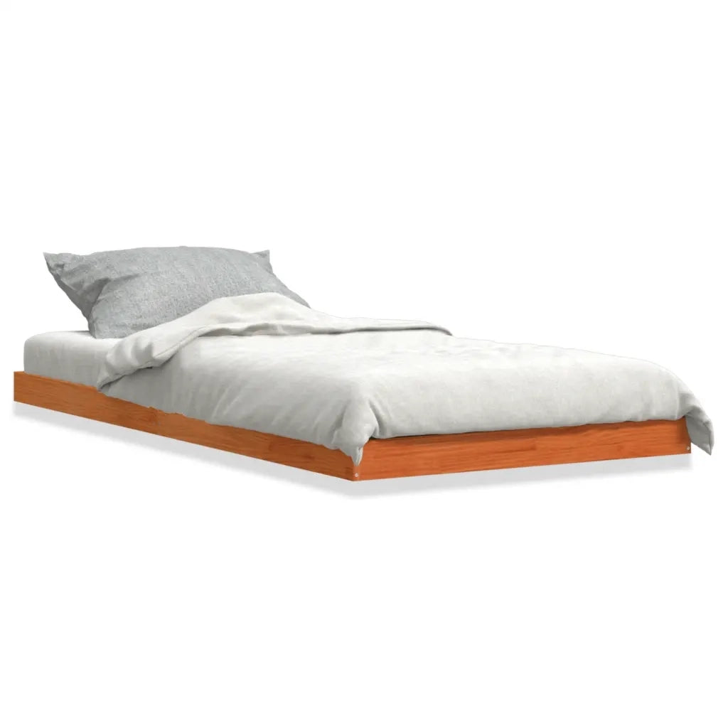 Giroletto-Struttura Letto Marrone Cera 100x200 cm in Legno Massello di Pino