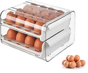 Scatola per uova per frigorifero - contenitore di stoccaggio trasparente a pile - contenitore per uova in plastica - carrello fresco (bianco)