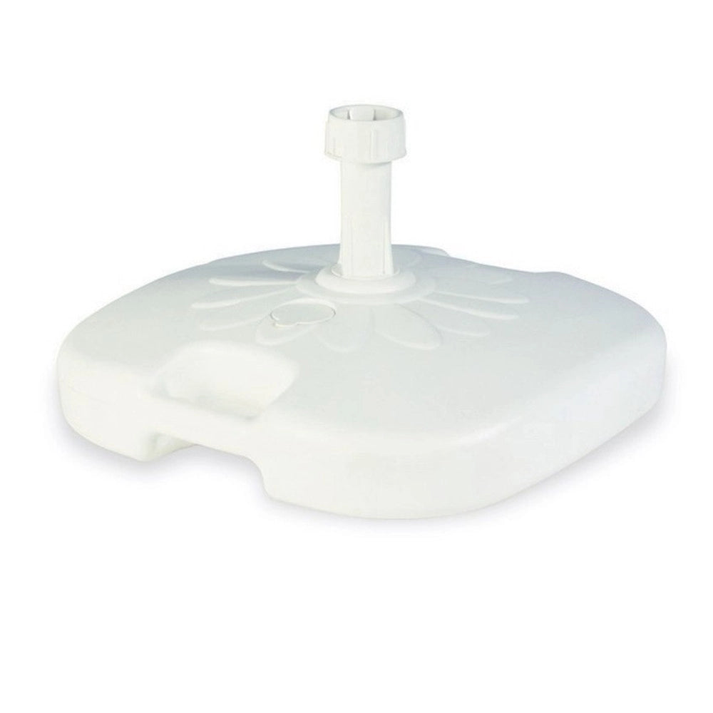 Trade Shop - Base Per Ombrellone Da Giardino Spiaggia Riempibile 14lt 44.5x44.5xh10cm Bianco 008654 -
