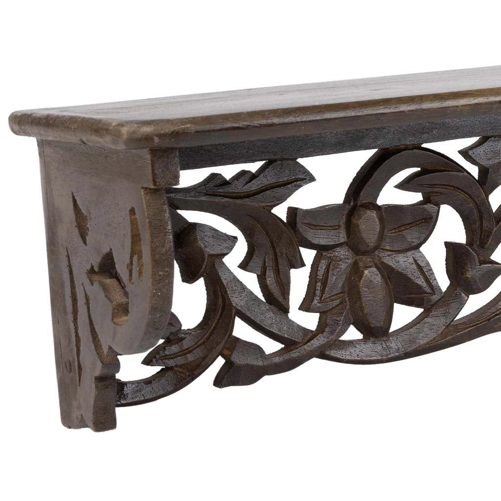 Mensola in legno marrone 60x15x13h cm