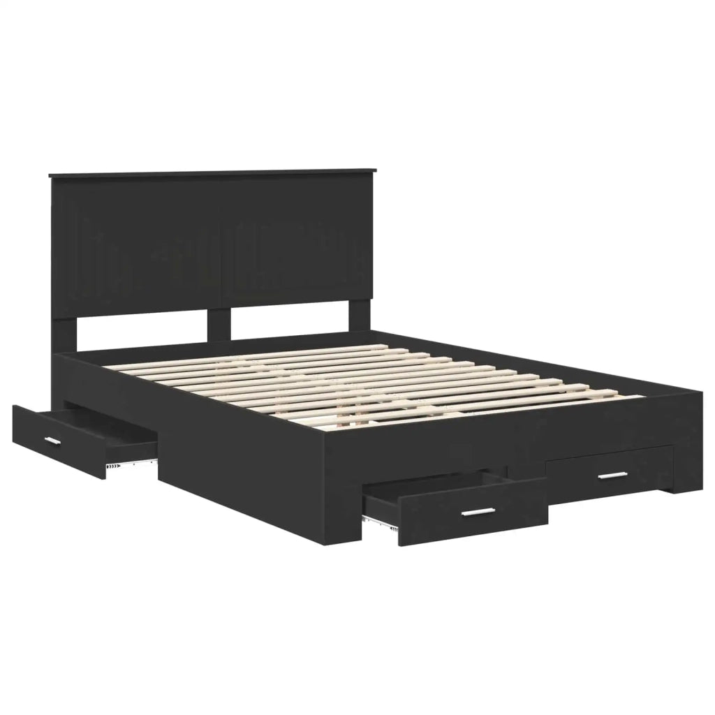 Struttura del letto Nero 135 x 190 cm Legno multistrato