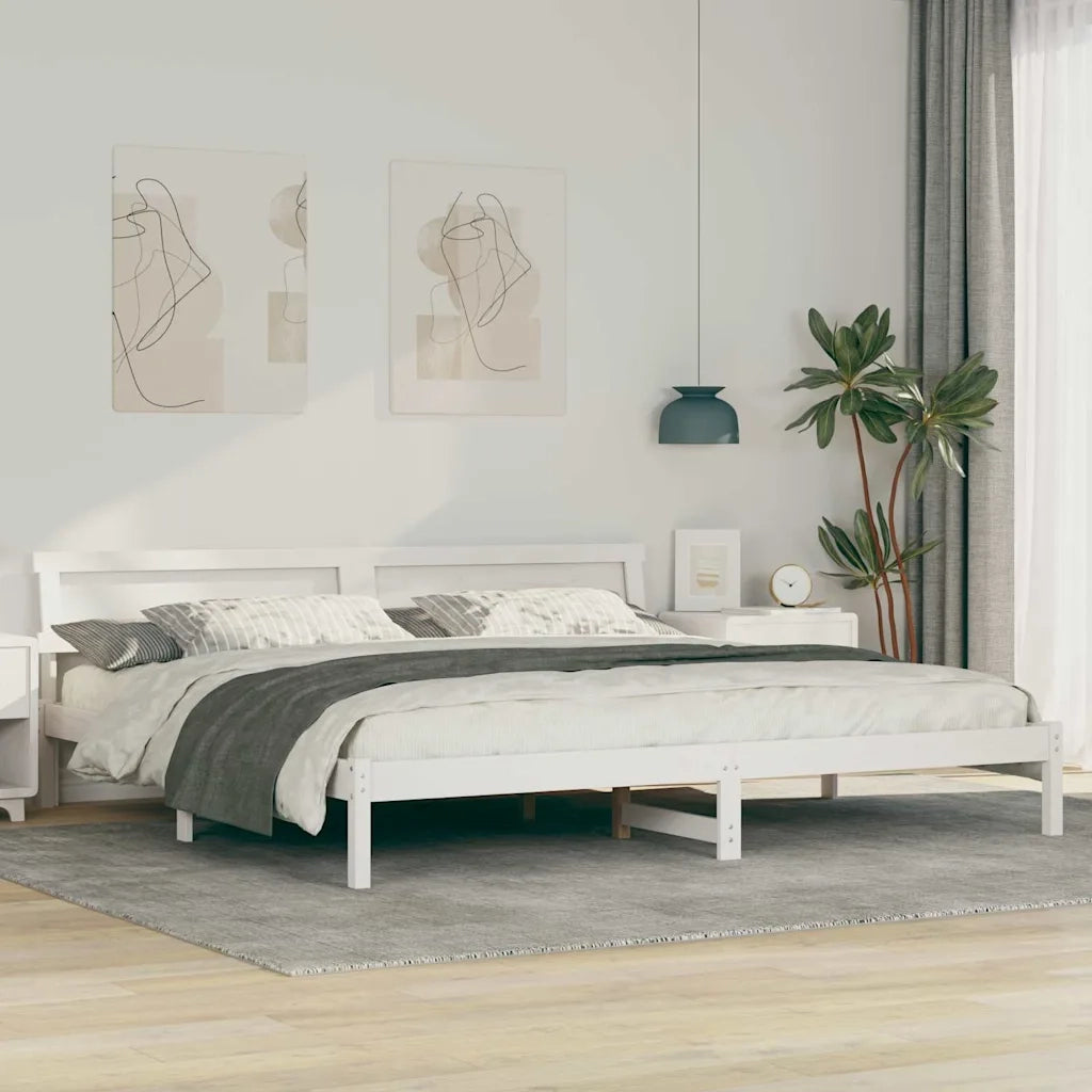 Struttura del letto Bianco 180 x 200 cm Pino massello 872810