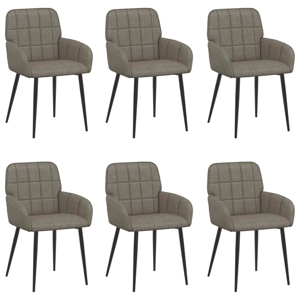 Sedie da pranzo 6 pcs Similpelle Grigio 56,5 x 50 x 86 cm 3428191