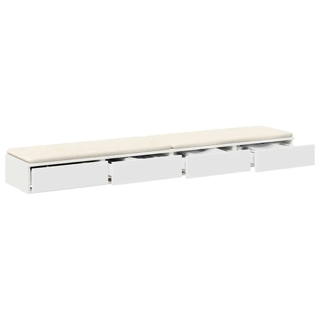 Cassetti per letto | Comodino | Armadio da Notte | Mobiletto da notte con cassetto Bianco 200 x 36,5 x 16,5 cm