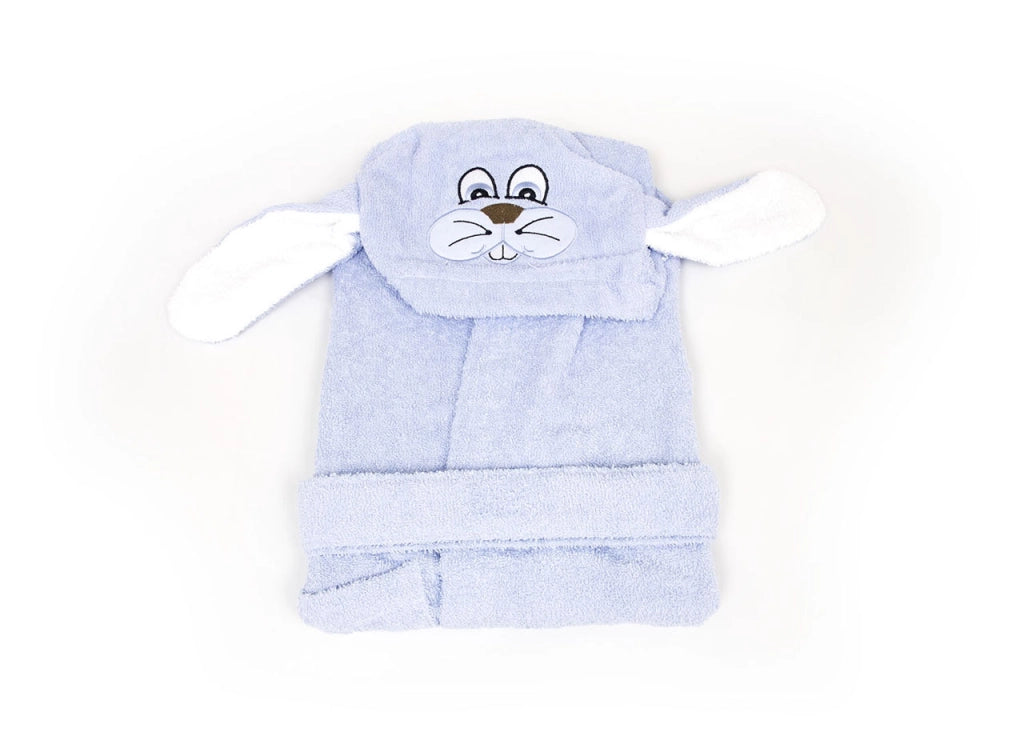 Accappatoio Per Bambini Con Cappuccio Modello Coniglio Azzurro - 3-4anni - Azzurro