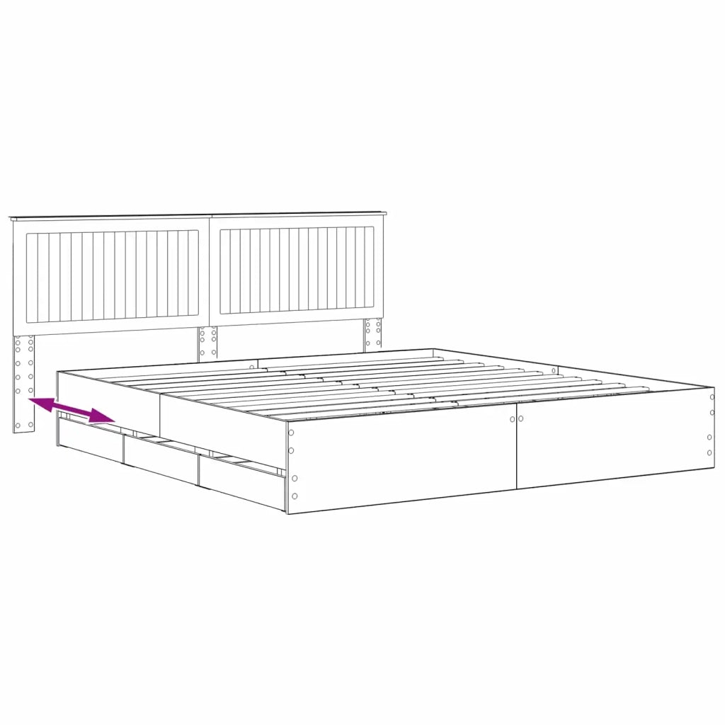 Bed Frame with Storage and Headboard Artisan Oak 180 x 200 cm 3445837