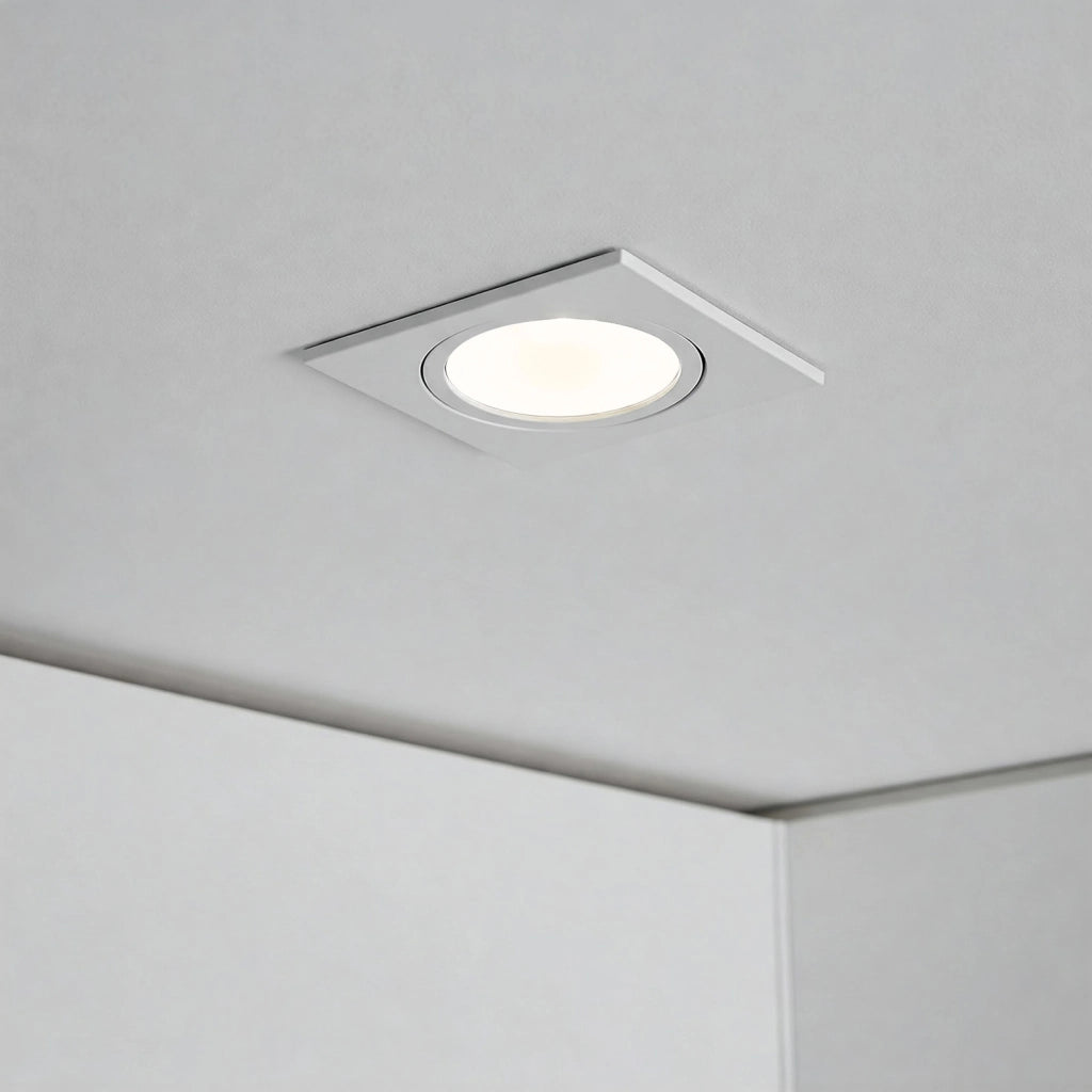 Faretto ad incasso LED 8W GU10 bianco quadrato foro 70mm moderno orientabile luce soffitto negozio vetrina BIANCO 4000K