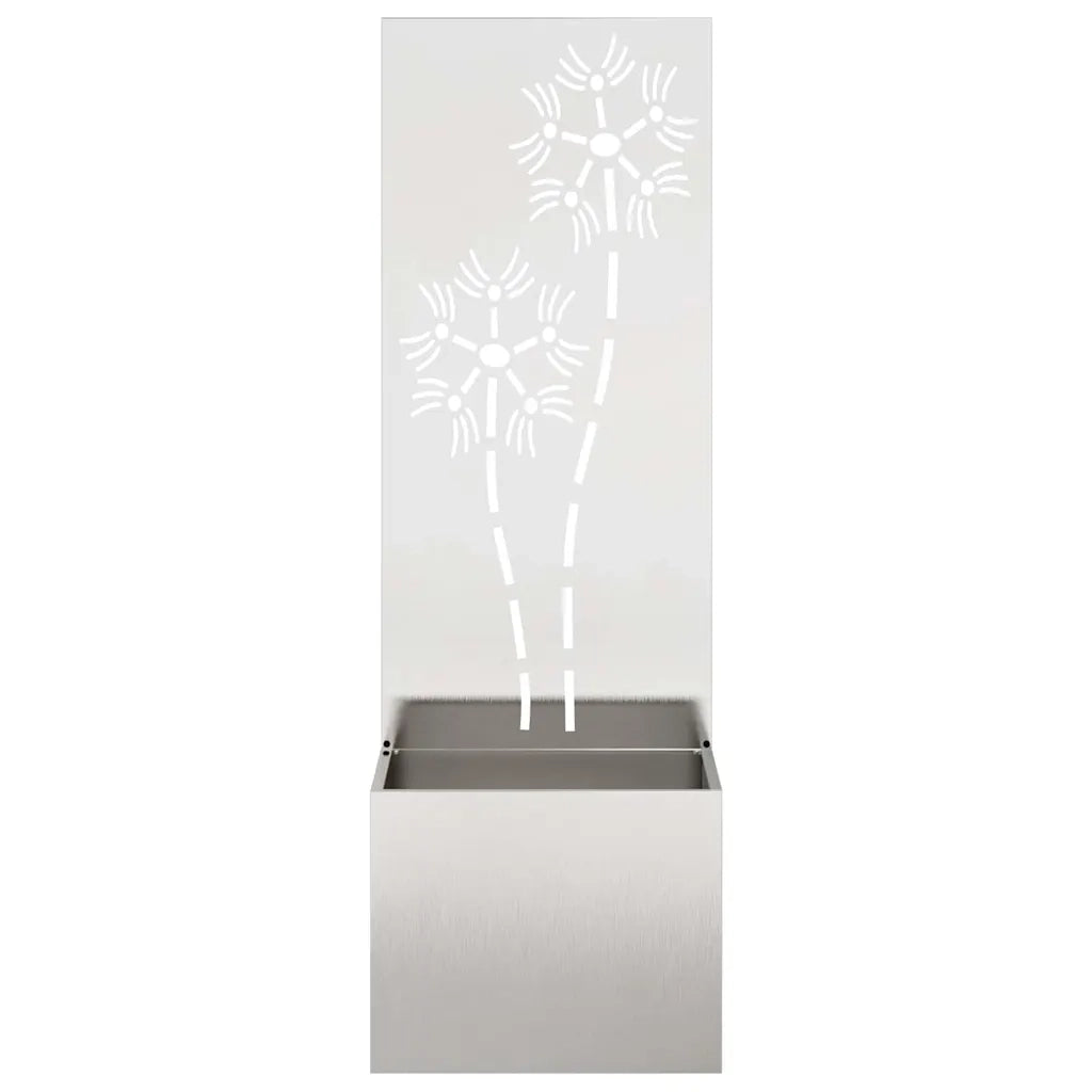 vidaXL Vaso da Giardino con Pannello Decorativo Argento 50 x 140 cm