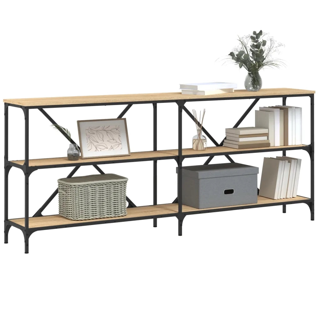 Tavolo Consolle | Tavolo d'Ingresso Rovere Sonoma 180x30x75 cm Multistrato e Ferro