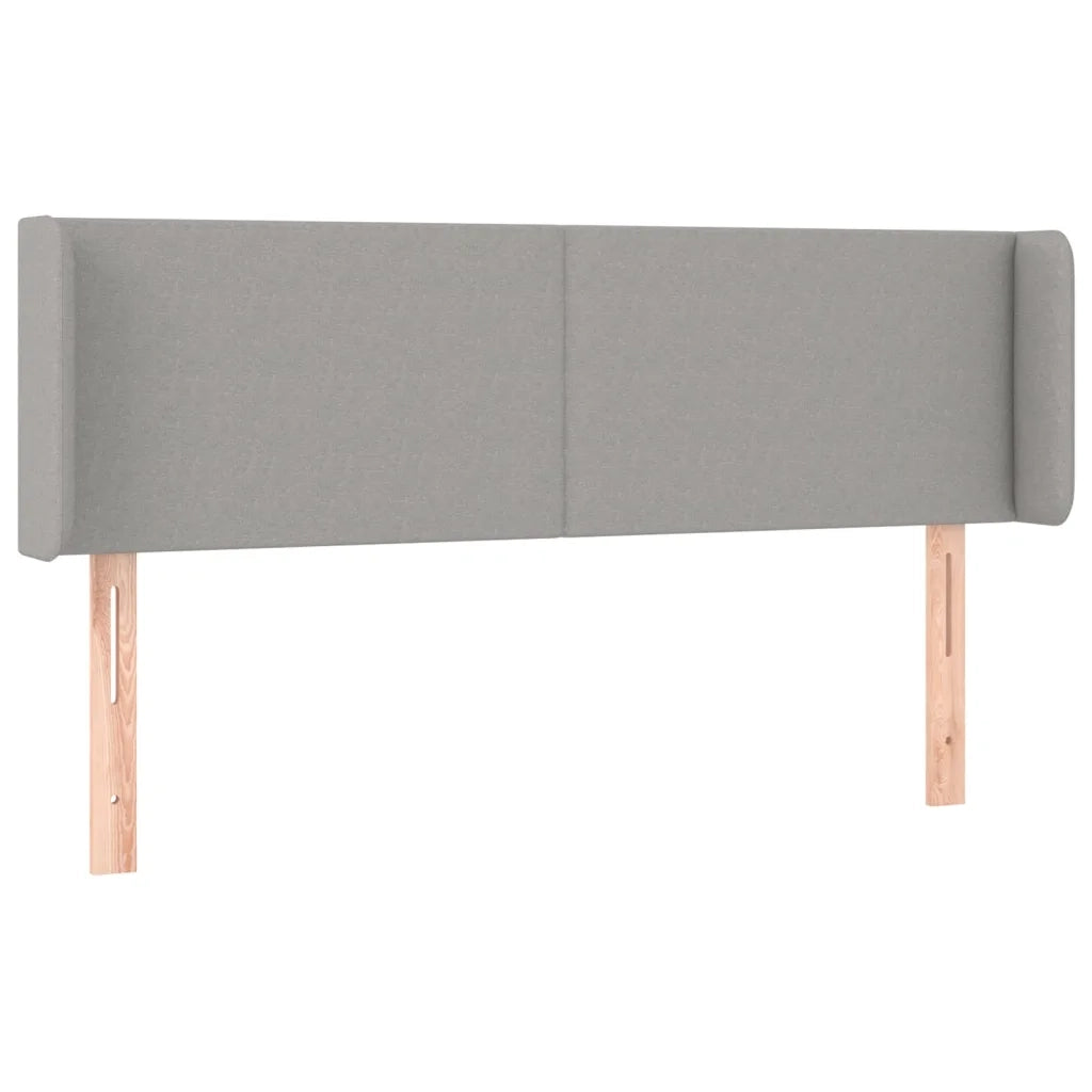 Testiera ad Orecchio-Testata con Orecchie Grigio Chiaro 147x16x78/88 cm in Tessuto 740254