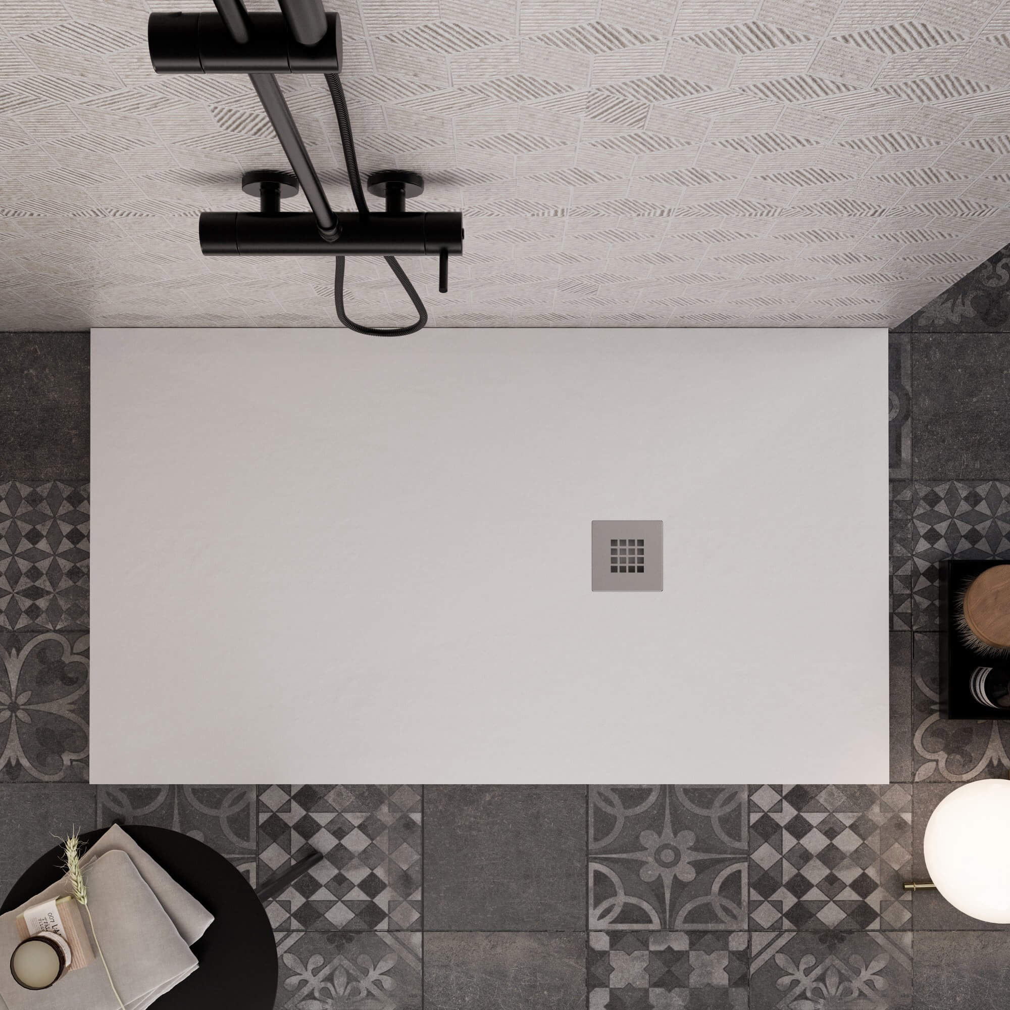 Piatto Doccia 70x90 cm in Pietra Bonussi Everest Bianco