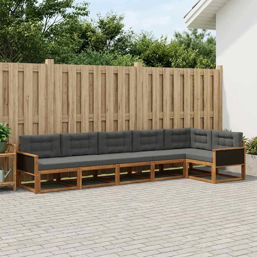 Set di divani da esterno 6 pz Naturale e Antracite 3382595